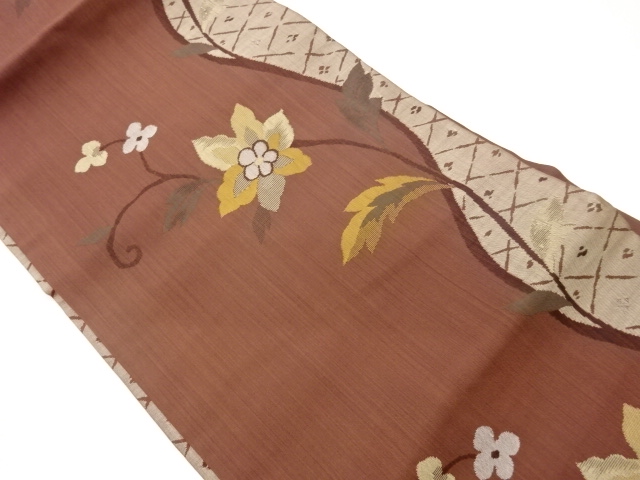 花唐草模様織出し名古屋帯